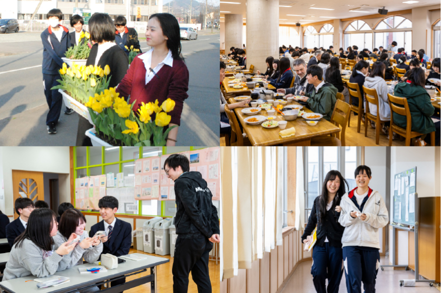 四分割の学生たちの写真