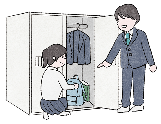 自分専用のロッカーのイラスト
