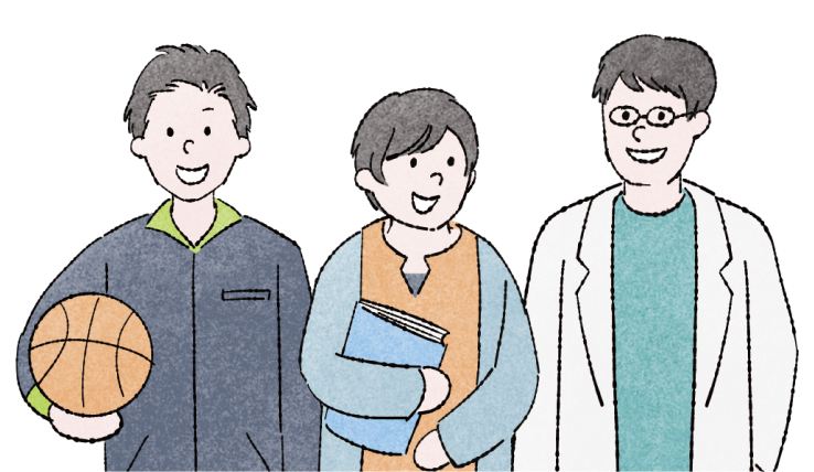 3人の先生のイラスト